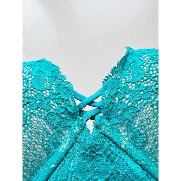 Lot of 2 LA SENZA Hello Sugar Pink Turquoise Lace Trim Push Up Bras, Size 34B - Picture 7 of 14